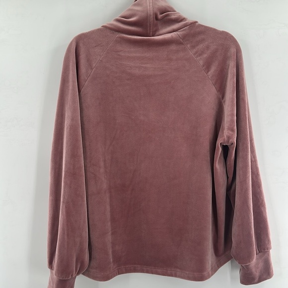 Evereve Milo Cozy Funnel Pullover Pink Large - Picture 7 of 8